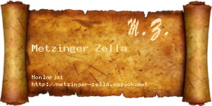 Metzinger Zella névjegykártya